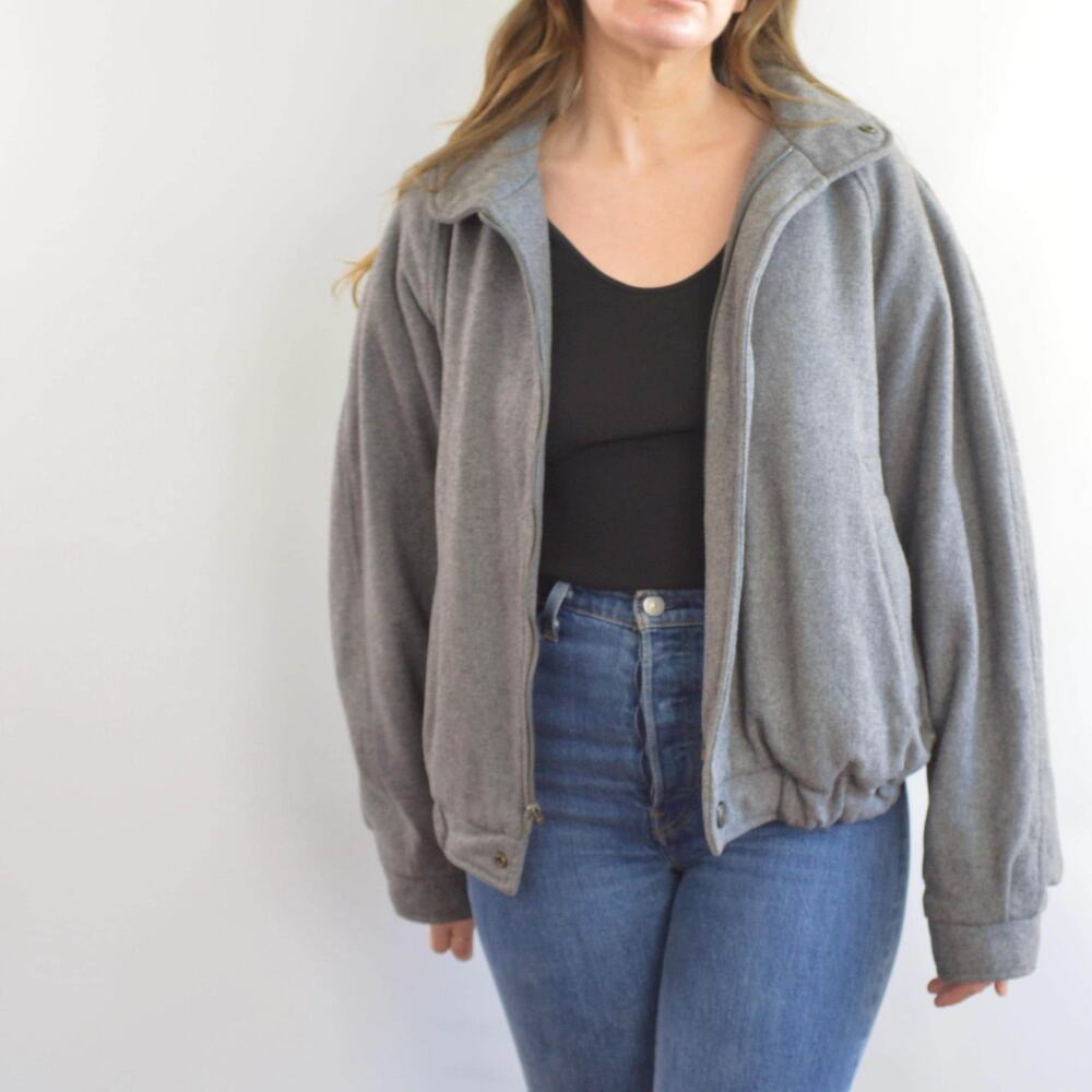gray wool vintage member’s only bomber jacket